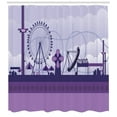 thumbnail image 3 of Ambesonne Ferris Wheel Shower Curtain, Park Fair Grounds, 69"Wx84"L, Dark Purple Pale Mauve, 3 of 3