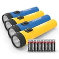 thumbnail image 1 of EVEREADY LED Flashlights (4-Pack), Bright Flashlights for Emergencies and Camping Gear, Flash Light with AA Batteries Included, Blue/Yellow (4-Pack), 1 of 5