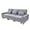 Gray|3 Seat Sofa, variant on Aukfa 3 Piece Sofa Set - 99" Oversized 3 Seat Couch with Cup Holders&Pillows, Solid Wood Legs, Gray