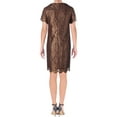 thumbnail image 2 of RALPH LAUREN Womens Gold Lace Short Sleeve Boat Neck Mini Shift Cocktail Dress  Size: 6, 2 of 2