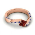 thumbnail image 4 of Diamond-Capitals 1.20 Carat Shiny Natural Diamond Garnet & Blue Sapphire Gemstone Bridal Ring for Ladies Solid 18K Rose Gold Size 7, 4 of 8