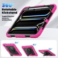 thumbnail image 5 of Case for iPad Pro 11 Inch (M4 2024/M5 2025) with Screen Protector, 360 Degree Rotating Kickstand Hand Strap Heavy Duty Shockproof Cover with Shoulder Strap, Rose, 5 of 7