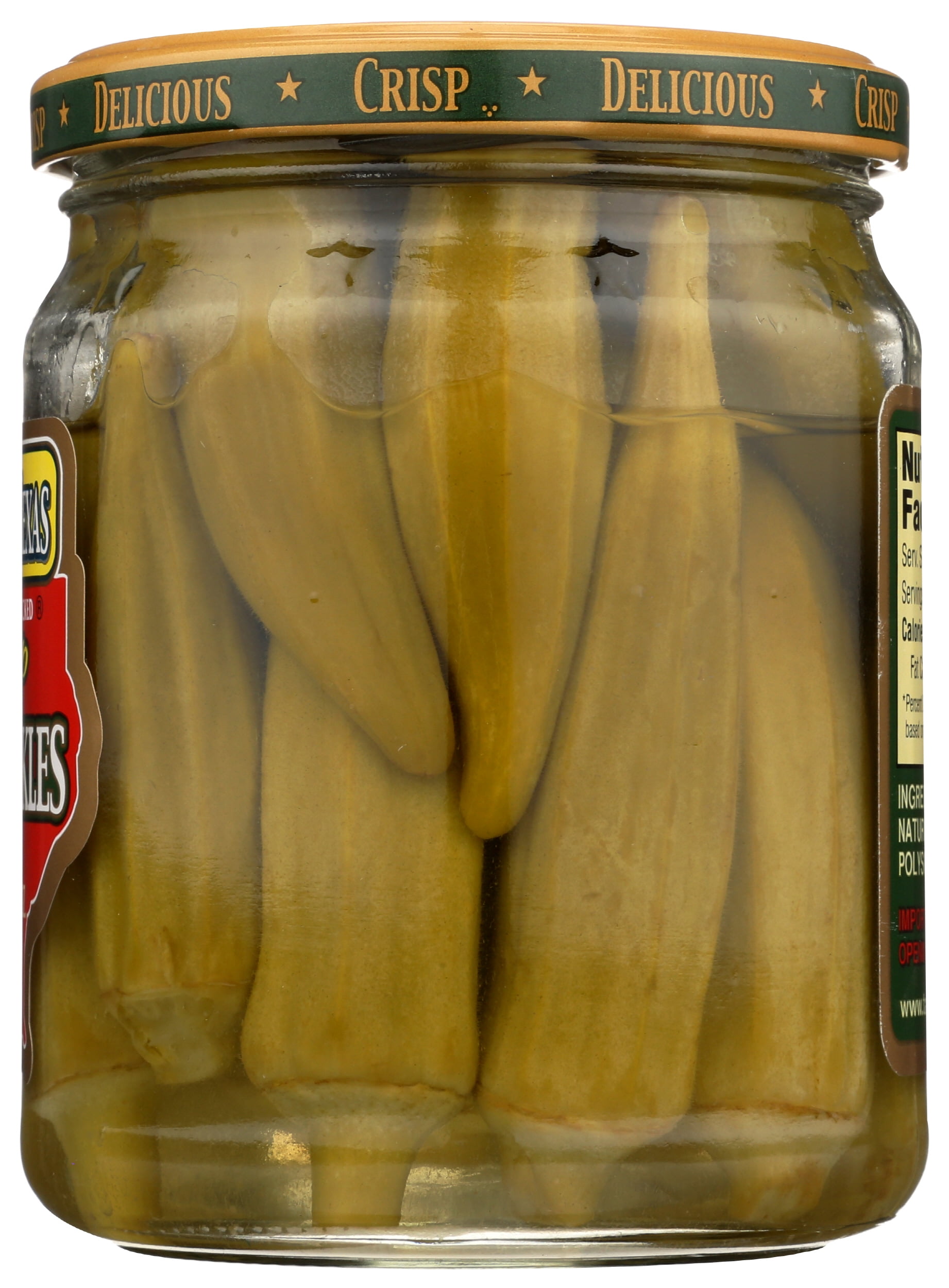 Pack of 12, Talk O Texas Crisp Okra Pickles, 16 oz