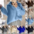 thumbnail image 3 of Felirenzacia Women’s Quarterd Zip knit Pullover, Soft Ribbed Knit Sweater Sweashirts, Fall Winter Tunic Tops, 3 of 4