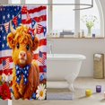 thumbnail image 3 of Manfei Animal Highland Cow Shower Curtain 72Wx84L,Independence Day Bathroom Shower Curtain,Orange Red Blue, 3 of 6