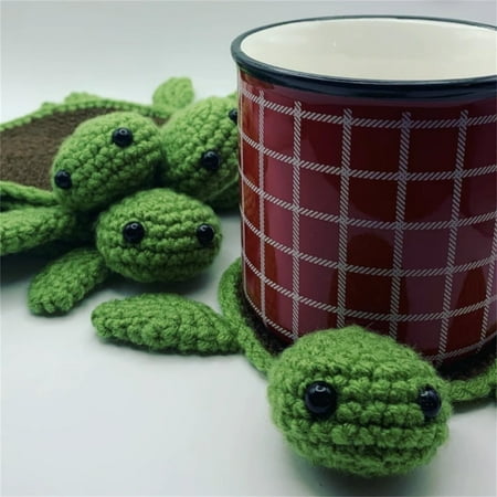 

Dusknt Clearance! Kitchen Mat Little Turtle Coaster Mint Green a Turtle Heat Insulation Mat Hand Knitted Mug Placepan Mat Placemat 1*Turtle Placemat