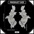 thumbnail image 2 of 1 Pair Handmade Glass Rhinestone Nylon Cloth Flower Embroidery Lace Appliques for Costume Accessories Clear 205x100x5mm, 2 of 6
