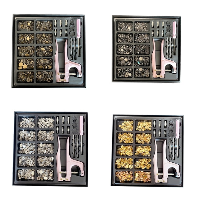 100 Piece/set 10-17mm Snap Button Fastener Set Buttons Kit for Jacket Shoes Waistband Boots Copper Press Stud Sewing Accessory Gold