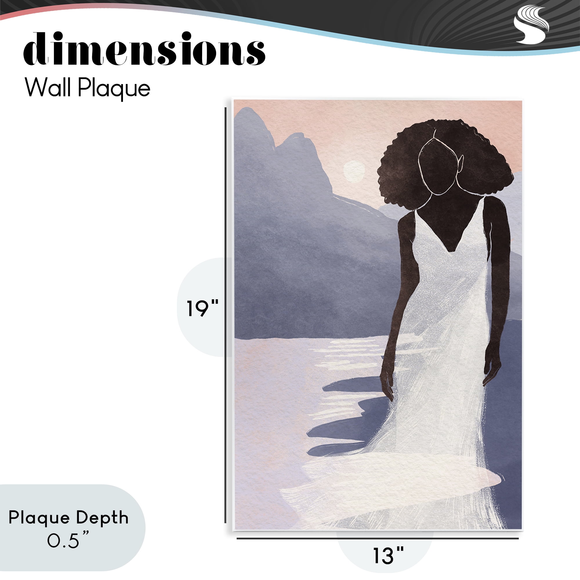 Stupell Industries White Gown Silhouette at Sunset Wall Plaque Art, design by Yuyu Pont