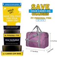 thumbnail image 2 of Bolsa de mano Beurlike para Spirit Airlines 30L Purple, 2 of 6