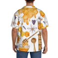 thumbnail image 3 of Pofeuu Honey Bee Set Print Mens Casual Short Sleeve Shirts Beach Summer Spread Collar Pocket Tops Men's Casual Short-sleeved Shirt-3X-Large, 3 of 5