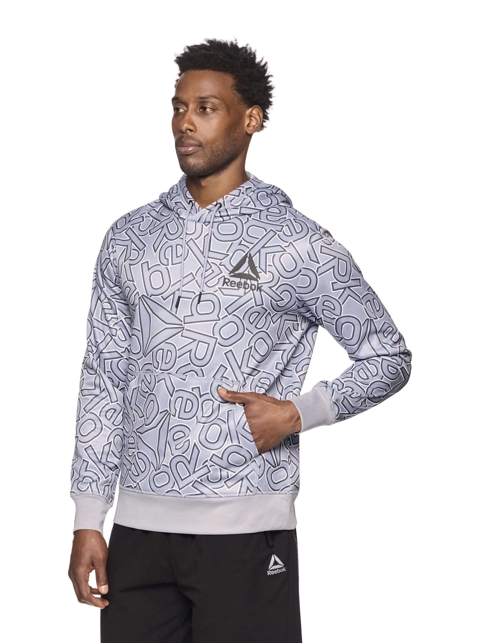 Reebok Mens and Big Mens All Over Print Hoodie, up to Sizes 3XL