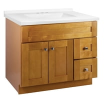 Design House Brookings 37-Inch Vanity in Birch with Modern Sink Top, Fully Assembled