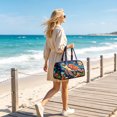thumbnail image 5 of Twfbrm Quilted Duffle Bag, Beach Style Turtle Pattern Embroidered Weekender Bag with Handle, Large Capacity Luggage Bag Lightweight Carry On Tote & Gym Bag Travel Overnight Bag for Women Men, 5 of 6