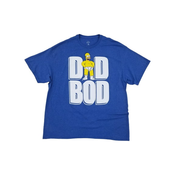 The Simpsons Mens Blue Homer Simpson Dad Bod Short Sleeve T-Shirt XX-Large