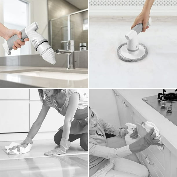 Brosse de nettoyage sans fil, laveur de douche puissant pour salle de bain,  baignoire, carrelage, sol