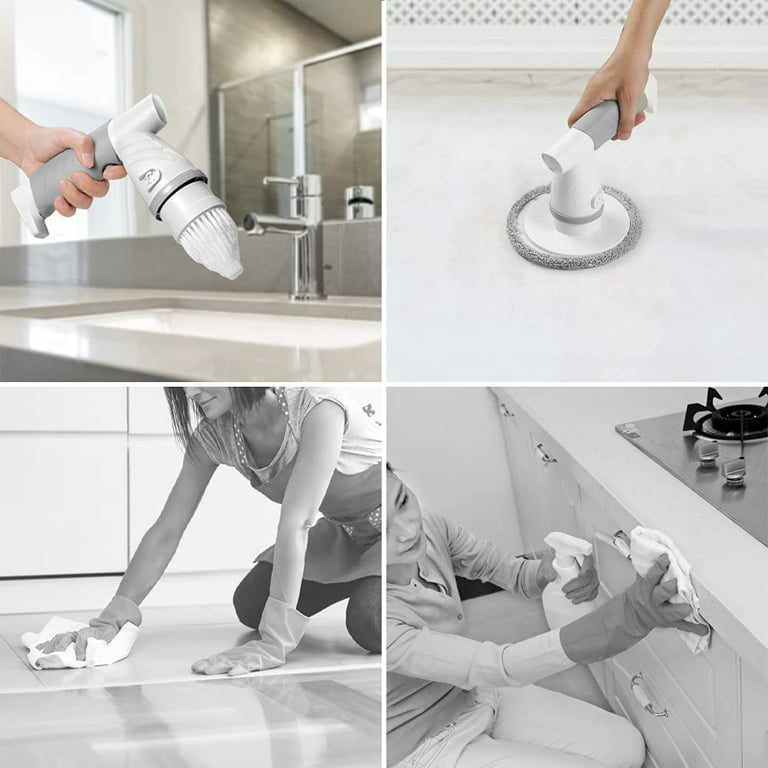 Electric Spin Scrubber Electric Cleaning Brush Cordless Power Scrubber with  5 Replaceable Brush Heads Handheld Power Shower Scrubber for Bathtub,  Floor, Wall, Tile, Toilet, Window, Sink
