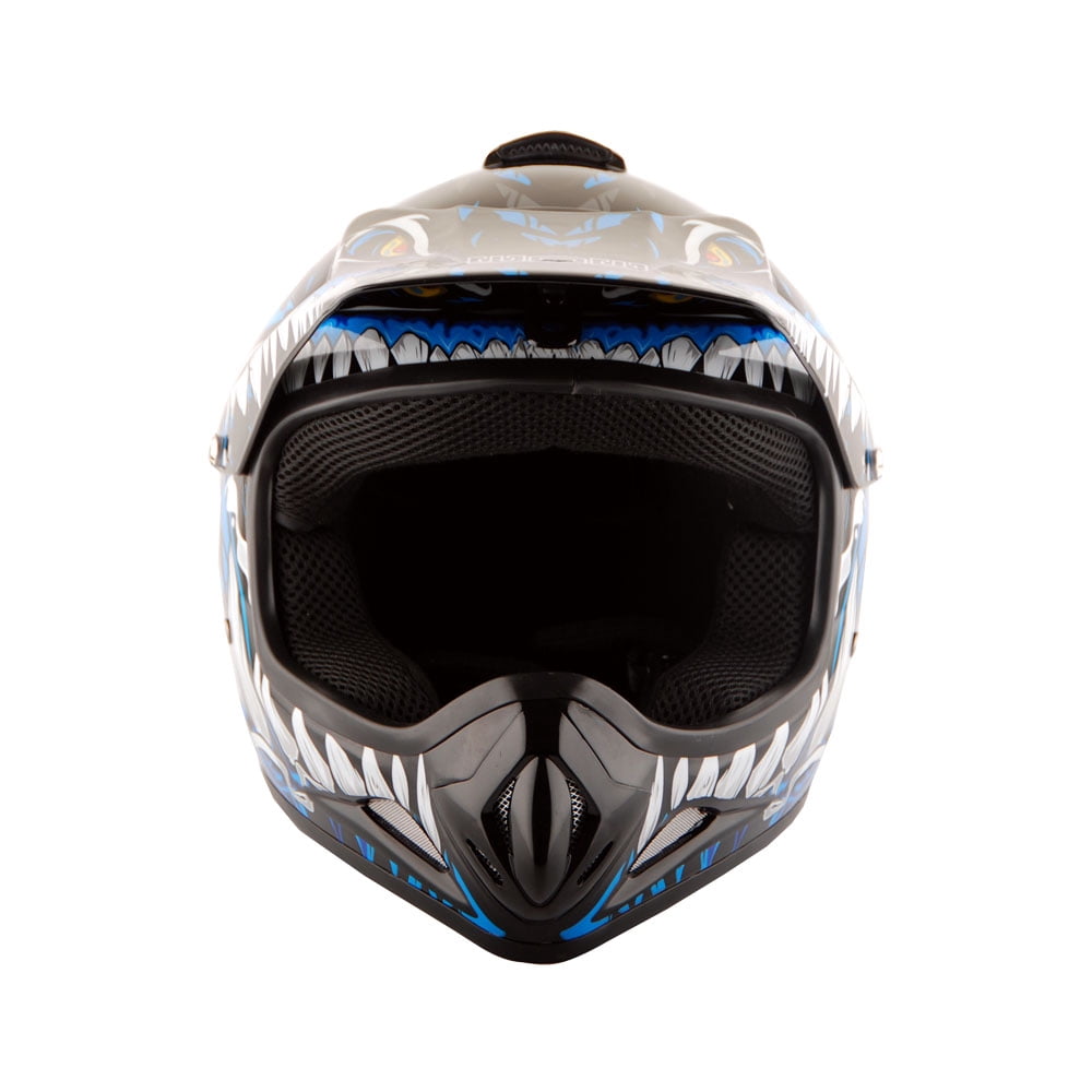 WOW Youth Kids Motocross BMX MX ATV Dirt Bike Helmet HJOY Dino Blue