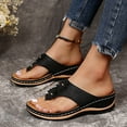 thumbnail image 6 of Hvyesh Women's Thick Soled Sandals Supportive Ladies Thick Soled Sandals that include Three-Zone Comfort with Orthotic Insole Arch Support Casual Beach Shoes Black US 8.5, 6 of 9