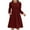 Wine, variant on hotojiny Fall Dresses for Women Long Sleeve Casual Dress Crew Neck Fashion Textured Dress with Pocket