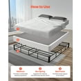 thumbnail image 4 of No Box Spring Needed King Bed Frame, Heavy Duty 3500 lbs Support - Washable Fabric Cover, 9" Mattress Platform, Easy Setup, 79.1" L x 75.8" W, 4 of 11
