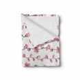 thumbnail image 2 of Leaves Soft Flannel Fleece Throw Blanket, Watercolor Style Composition of Blossoming Flowers Horizontal Lines, Cozy Plush for Indoor and Outdoor Use, 70" x 90", Pink and Pale Rust, by Ambesonne, 2 of 6