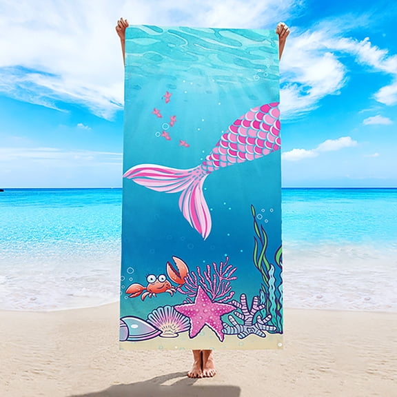OYIGU 27" x 59" Microfiber Beach Towel, Absorbent Lightweight Bath Towel, Sandproof Quick Dry Beach Blanket for Women, Multi-Purpose Towel for Travel Swimming Pool Camping