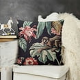 thumbnail image 2 of Monkeys Pillow Throw Cover Black Cushion Case Guarana Tree Black Fabric Sofa Home Décor Animals Pillows, 2 of 5