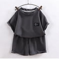 thumbnail image 5 of ITSAME Boys Summer Outfit Sets Crewneck T-Shirt and Shorts 2-Piece Kids Loose Casual Clothes Gray Size 18-24M, 5 of 5