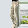 thumbnail image 5 of Jewelreauty Women High Waisted Pants Drawstring Stretchy Casual Loose Split Long Pants Trousers 2025, 5 of 5