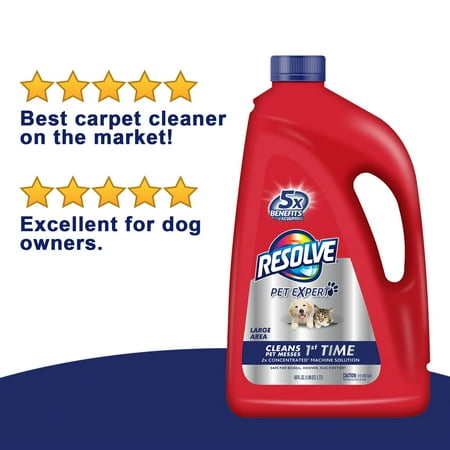 Resolve Pet Carpet Steam Cleaner Solution, 48oz Bottle, 2X Concentrate