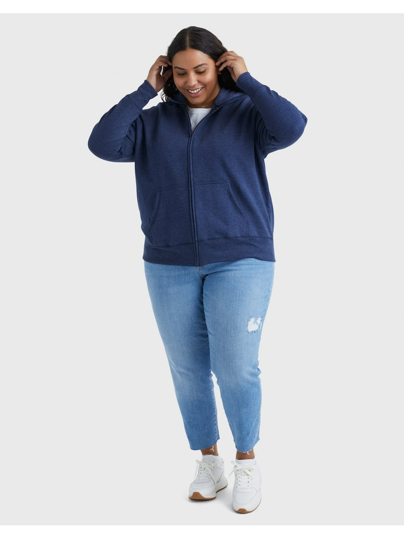 Hanes Just My Size EcoSmart Women's Full-Zip Fleece Hoodie (Plus