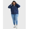 thumbnail image 4 of Hanes Just My Size EcoSmart Women's Full-Zip Fleece Hoodie (Plus ) Navy Heather 4X, 4 of 10