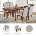 thumbnail image 3 of Signature Design by Ashley Lyncott Upholstered Dining Side Chair, Beige/Brown, Mid-Century Modern Wood Chair with Fabric Seat, 3 of 8