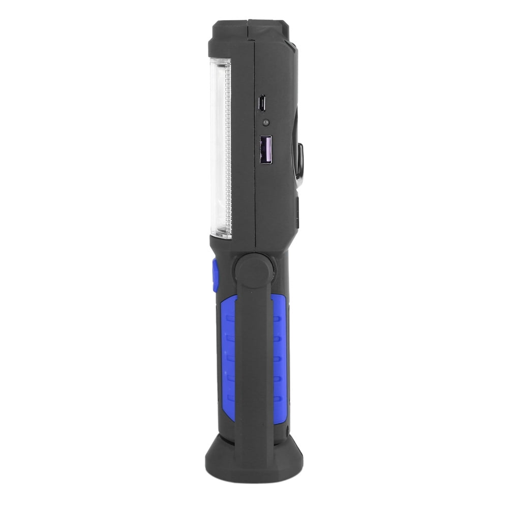 3W Rechargeable COB LED Flashlight - 2200mAh Camping Work Light With Magnetic Base & Swivel Hook (Blue) - View #10