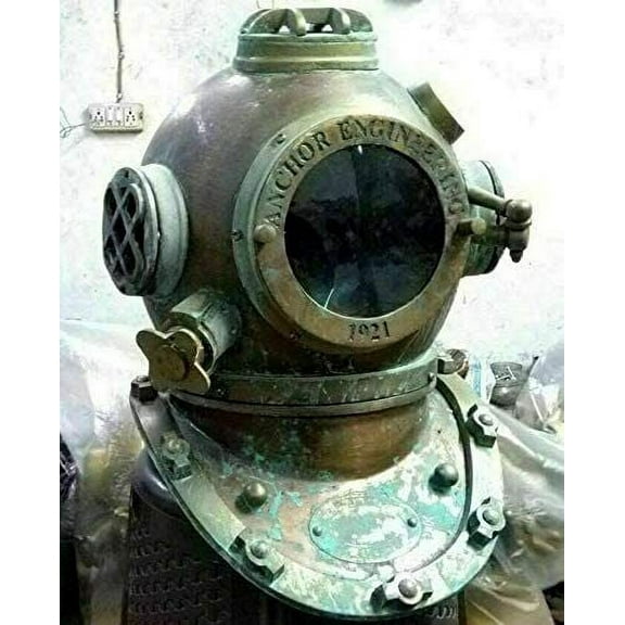 18'' Full Size Vintage Diving helmet Green color U.S navy scuba Diving helmet