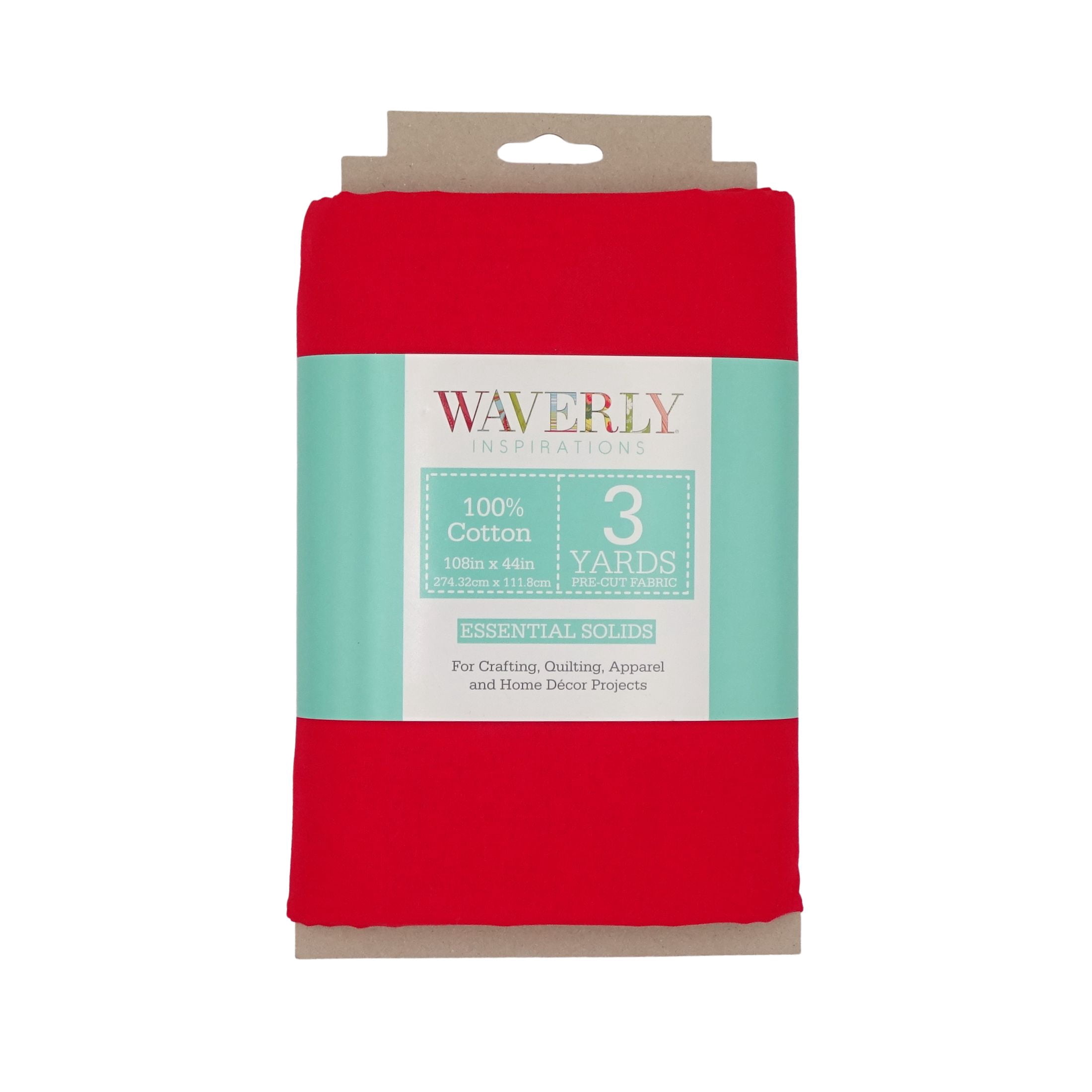 Waverly Inspirations 3 Yard Cut 100% Cotton Solid Fabric, Poppy, 44" Wide for Quilting & Sewing