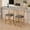 Gray2, variant on Jianyuan Song 4 Pcs Rattan Back Bar Stools Set, Solid Wood Bar Height Chairs with Linen Cushion, 38.6" Tall Kitchen Island Stools for Dining Room & Café, Available in Beige