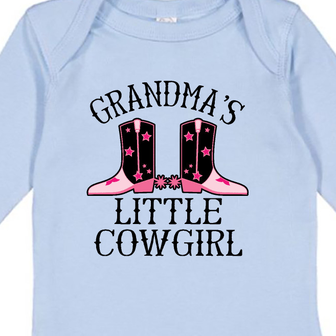 Inktastic Grandma Little Cowgirl Baby Clothes Girls Long Sleeve Baby Bodysuit