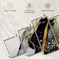 thumbnail image 6 of Elephant Stock Gold Foil Abstract Wall Art - Horizontal Multi Panel Canvas - Living Room Wall Decor - Abstract Multi Panel - Black And Gray Decor - 68" x 30", 6 of 8