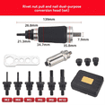 thumbnail image 3 of Rivet Nut Tool, Electric Drill Adapter Rivet & Rivet Nut Two Functions Rivnut,6 Rivet Nut Mandrels and 3 Rivet Heads, 3 of 7