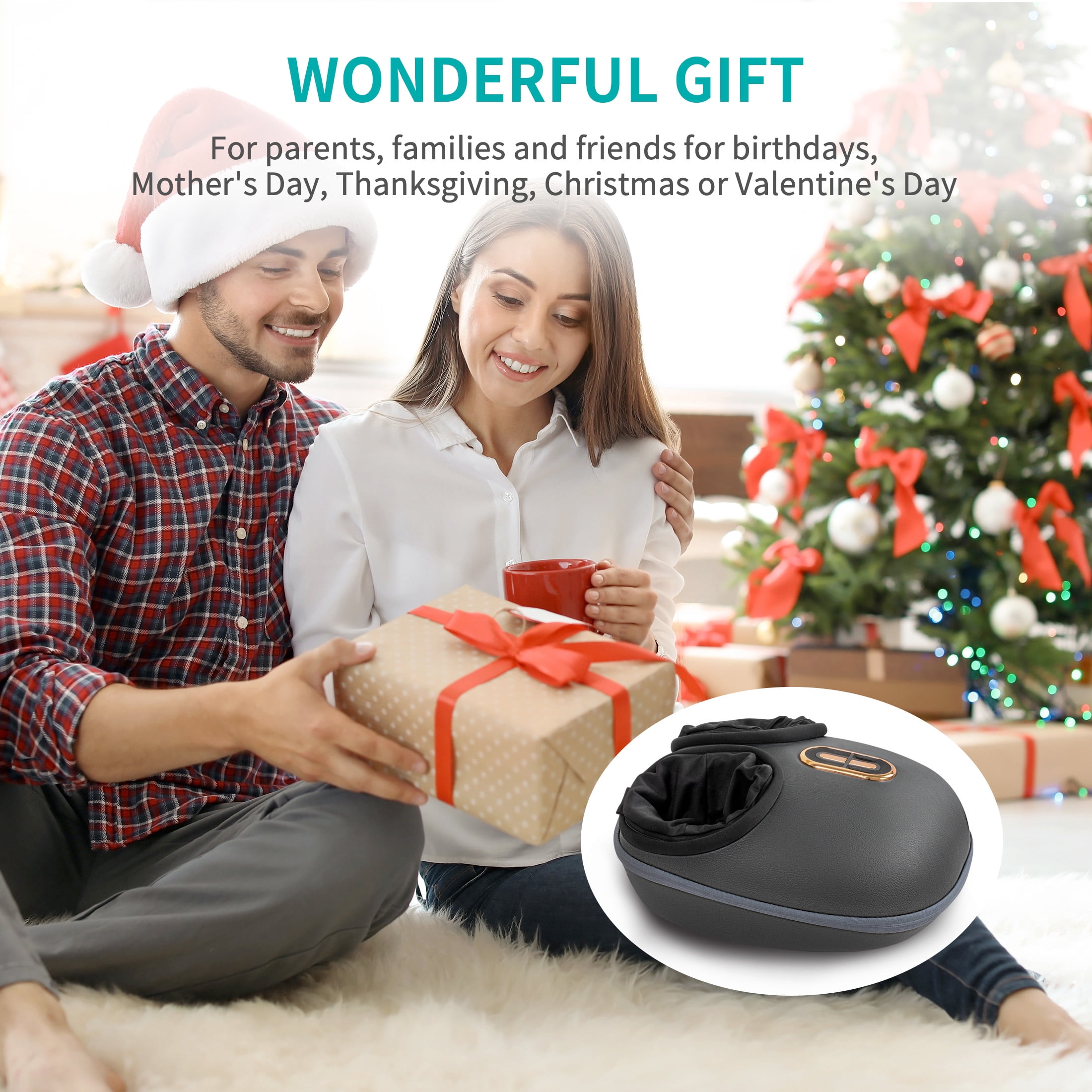 Medcursor Shiatsu Foot Massager Machine with Soothing Heat, Deep Kneading Therapy, Air Compression(Black)