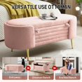 thumbnail image 4 of Tabaray 45.3” Storage Ottoman Bench with Lift Top Design, Modern End of Bed Bench with Upholstered Sherpa Fabric, Toy Storage Bench for Bedroom, Living Room (Pink), 4 of 14