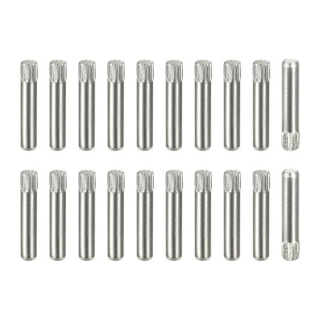 

2.5x14mm 304 Stainless Steel Dowel Pins 20 Pack Knurled Head Flat End Dowel Pin