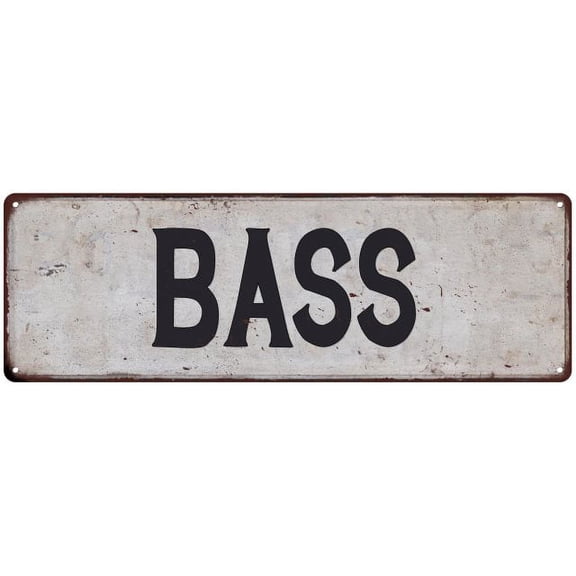 BASS Vintage Look Rustic Chic Metal Sign 8x24 108240036094