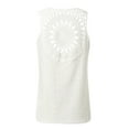 thumbnail image 6 of Womens Tops Women Fashion Solid Casual Sexy Vest Back Hollowed Lace Top T Shirt Women Workout Tops Large Woman Shirt Thin Tee Shirts Short Sleeve Athletic Top Womens Long Sleeve T Shirts plus White M, 6 of 9