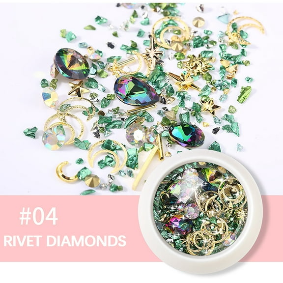 TUITOONM Nail Art Jewelry Rhinestone Stickers & Nail Drills Set DIY Manicure Kit for Nails, Phone Cases, Crafts Assorted Styles, Long-Lasting Sparkle