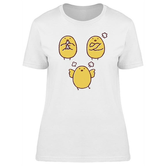Cool Chicken Poses Cartoon T-Shirt Women -Image by Shutterstock, Female x-Large