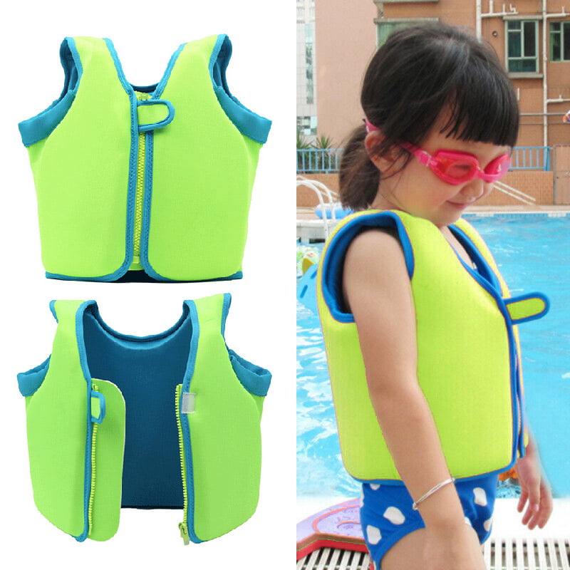 Kids Swimming Vest Child Life Jacket Boys Girls Floating Swim Device Learn-to-Swim Aid with Adjustable Safety Strap Medium and Large Size 