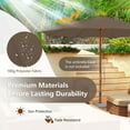 thumbnail image 6 of Costway 10FT Patio Wooden Market Table Umbrella Pulley with 8 Bamboo Ribs Sunshade Canopy Coffee, 6 of 10